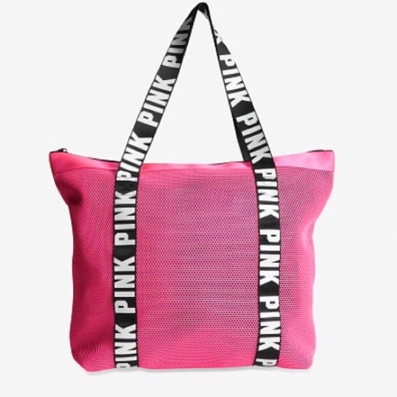 PINK VS Large Tote PINK Logo NWT RARE - Picture 2 of 8